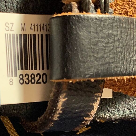 Ralph Lauren * Made in Italy Steer Head Black Distressed Calf Leather Belt - Picture 14 of 15